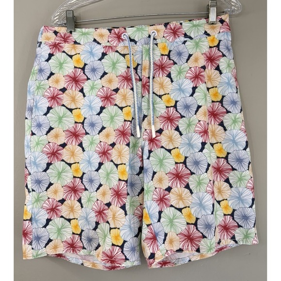 Johnnie-O Swim Trunk Shorts Men's‎ Medium Nevis Floral Drawstring - Picture 1 of 7